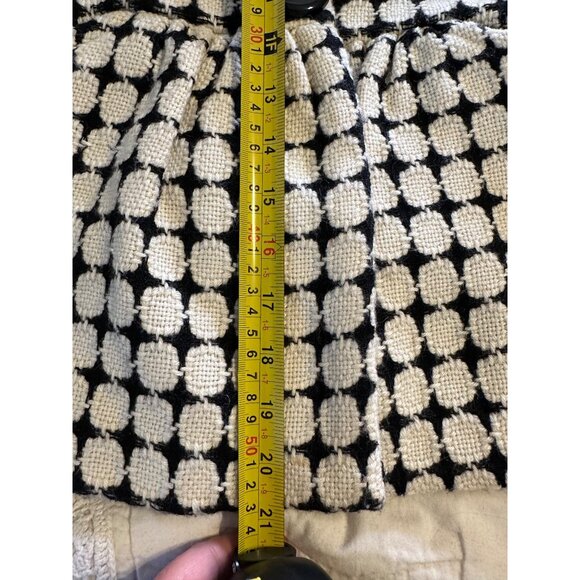 VTG XS Geometric Tweed  Wool Cropped Peplum Cardigan Jacket lg buttons  Classic - Picture 12 of 14